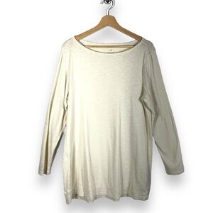 4 for $40 SALE! J Jill Pima Cotton Boat Neck Tunic, Antique Ivory, Size LT